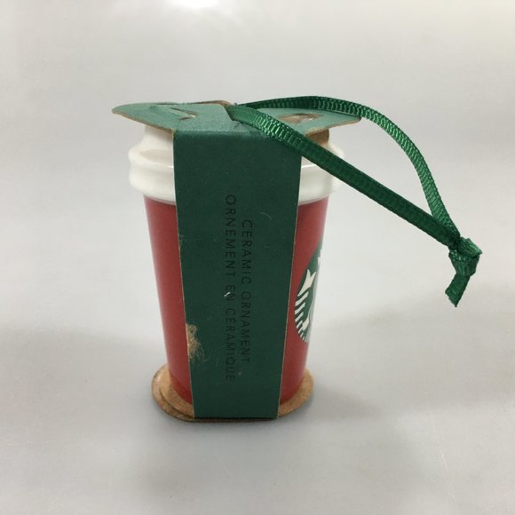 Starbucks Red Illinois Ornament Classic Ceramic Hot Cup Logo Holiday 2016 NEW - Picture 2 of 5